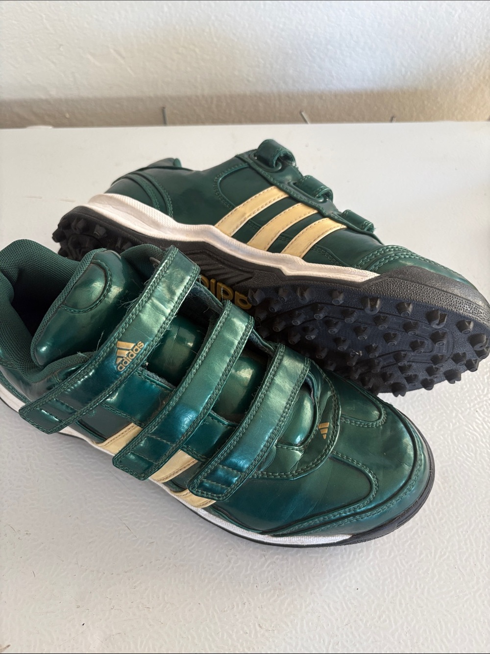 Adidas cleats Green Velcro Athletic Shoes